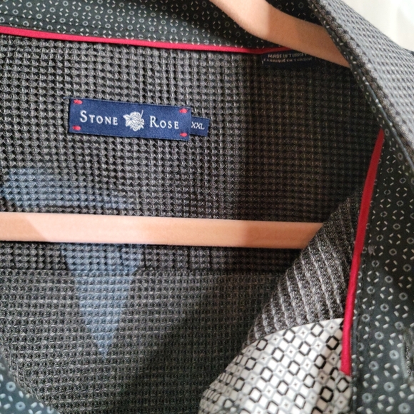 Stone Rose men's XXL 100% cotton waffle knit long sleeve shirt charcoal - Picture 4 of 7